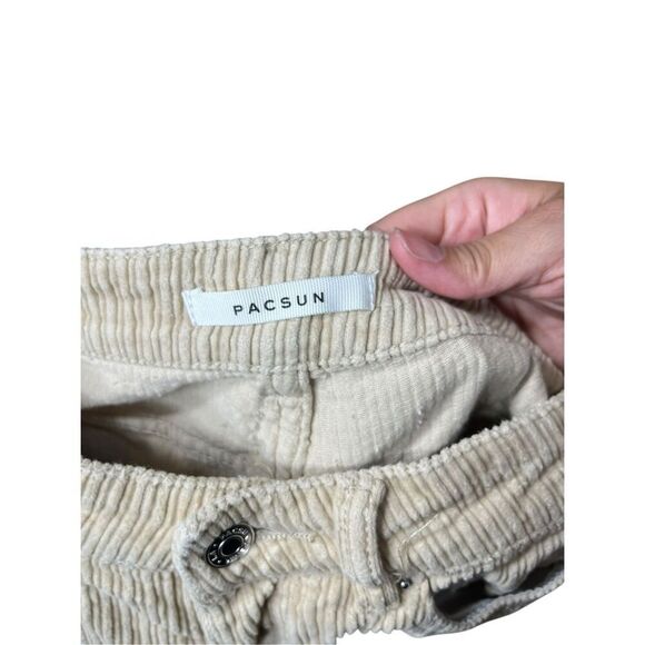 Pacsun Tan Corduroy Low Rise Baggy Pants Wide Leg Size 22 - Picture 7 of 9